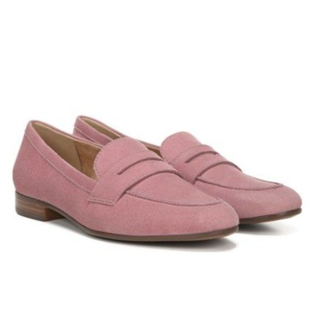 Naturalizer Size 6 Rosewood Blush Rose Pink Suede Leather Loafers Flats Shoes